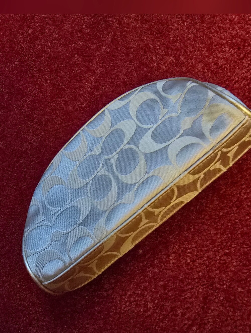 New Gold Coach Signature Estee Lauder Cosmetic Bag - Picture 2 of 8